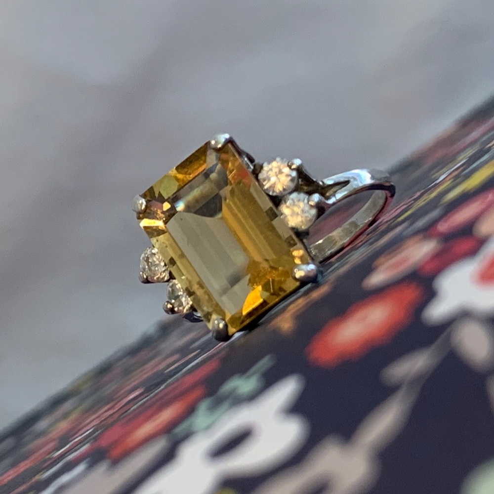 SOLD Vintage 1950s Yellow Gemstone Ring